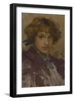 Study of a Young Girl's Head and Shoulders , 1896-97-James Abbott McNeill Whistler-Framed Giclee Print