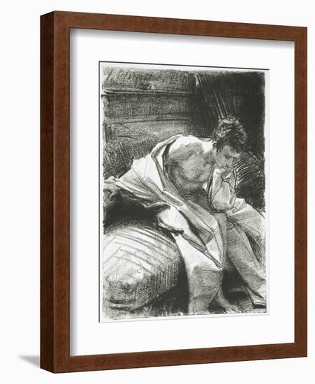 Study of a Young Man Seated, 1895-John Singer Sargent-Framed Giclee Print
