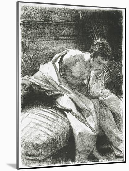 Study of a Young Man Seated, 1895-John Singer Sargent-Mounted Giclee Print