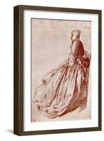 Study of a Young Woman, 1913-Jean-Antoine Watteau-Framed Premium Giclee Print