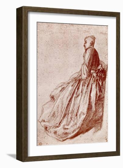 Study of a Young Woman, 1913-Jean-Antoine Watteau-Framed Premium Giclee Print