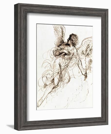 'Study of an Angel', c1611-1666. Artist: Guercino-Guercino-Framed Giclee Print