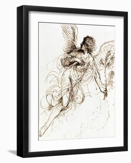 'Study of an Angel', c1611-1666. Artist: Guercino-Guercino-Framed Giclee Print