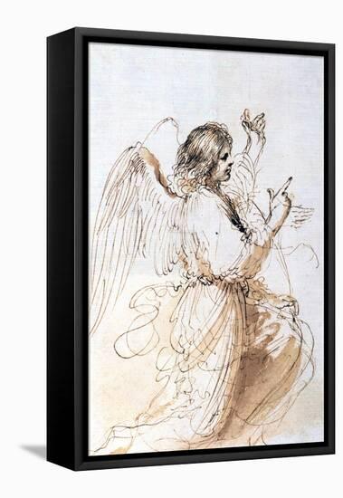 Study of an Angel, C1611-1666-Guercino-Framed Stretched Canvas