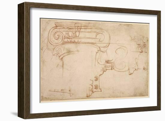 Study of an Ionic Capital-Michelangelo Buonarroti-Framed Giclee Print