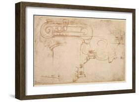 Study of an Ionic Capital-Michelangelo Buonarroti-Framed Giclee Print