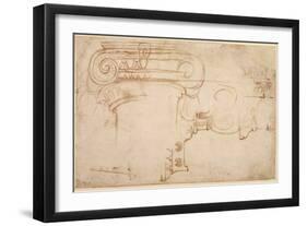 Study of an Ionic Capital-Michelangelo Buonarroti-Framed Giclee Print