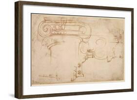 Study of an Ionic Capital-Michelangelo Buonarroti-Framed Giclee Print