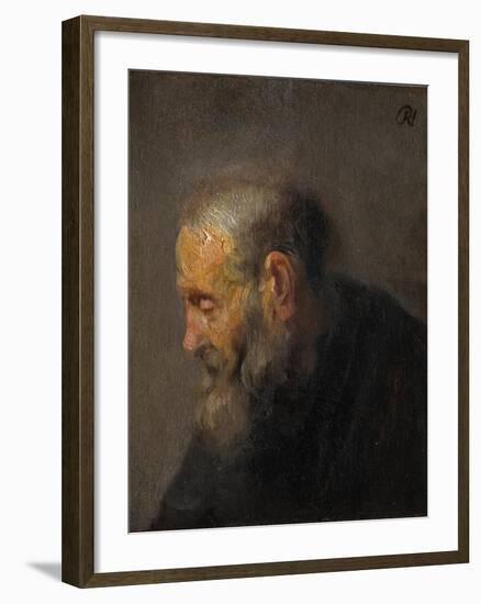 Study of an Old Man in Profile, C.1630-Rembrandt van Rijn-Framed Giclee Print