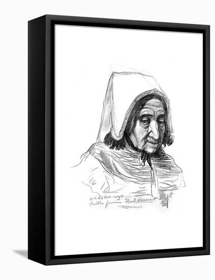 Study of an Old Woman's Head, 1899-Charles Cottet-Framed Stretched Canvas