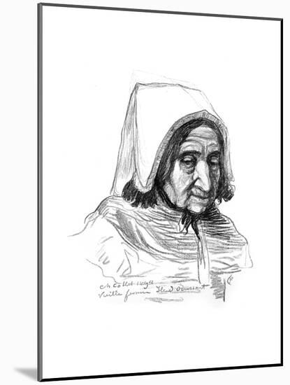Study of an Old Woman's Head, 1899-Charles Cottet-Mounted Giclee Print