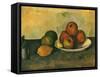 Study of Apples, Lemon, 1890-Paul C?zanne-Framed Stretched Canvas