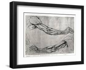 Study of Arms-Leonardo da Vinci-Framed Premium Giclee Print