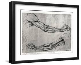 Study of Arms-Leonardo da Vinci-Framed Giclee Print