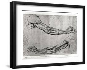 Study of Arms-Leonardo da Vinci-Framed Giclee Print