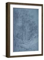 Study of Ash and Other Trees (Pencil on Paper, Heightened with White Chalk)-John Constable-Framed Giclee Print