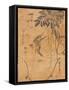 Study of Bird in Flight and Plant, 19Th Century (Woodblock Print)-Ando or Utagawa Hiroshige-Framed Stretched Canvas