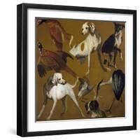 Study of Birds and Dogs, by Alexandre-Francois Desportes (1661-1743), France, 18th Century-Alexandre-Francois Desportes-Framed Giclee Print