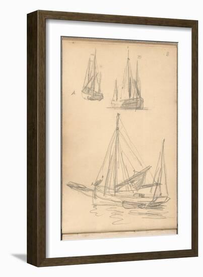 Study of Boats (Pencil on Paper)-Claude Monet-Framed Giclee Print