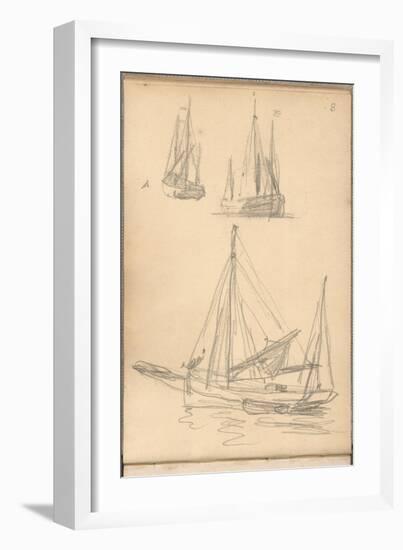 Study of Boats (Pencil on Paper)-Claude Monet-Framed Giclee Print