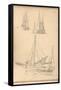 Study of Boats (Pencil on Paper)-Claude Monet-Framed Stretched Canvas