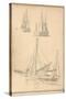 Study of Boats (Pencil on Paper)-Claude Monet-Stretched Canvas