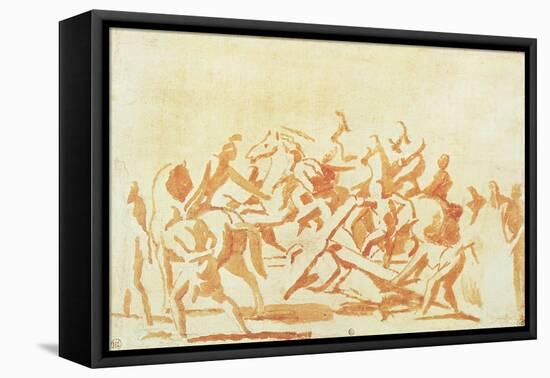 Study of Christ Carrying the Cross-Nicolas Poussin-Framed Stretched Canvas