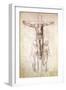 Study of Christ on the Cross between the Virgin and St. John the Evangelist-Michelangelo Buonarroti-Framed Giclee Print