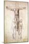 Study of Christ on the Cross between the Virgin and St. John the Evangelist-Michelangelo Buonarroti-Mounted Giclee Print