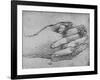 'Study of Clasped Hands', c1480 (1945)-Leonardo Da Vinci-Framed Giclee Print