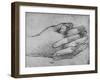 'Study of Clasped Hands', c1480 (1945)-Leonardo Da Vinci-Framed Giclee Print