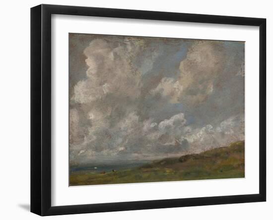 Study of Clouds over a Landscape, C.1821-22 (Oil on Laminate Cardboard, Mounted on Canvas)-John Constable-Framed Giclee Print