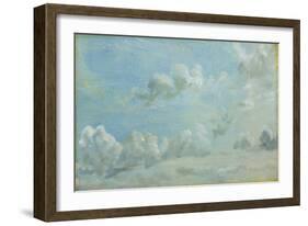 Study of Cumulus Clouds, 1822 (Oil on Paper Laid Down on Panel)-John Constable-Framed Giclee Print