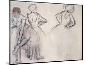 Study of Dancers; Etude De Danseuses-Edgar Degas-Mounted Giclee Print