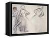 Study of Dancers; Etude De Danseuses-Edgar Degas-Framed Stretched Canvas