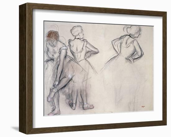 Study of Dancers; Etude De Danseuses-Edgar Degas-Framed Giclee Print