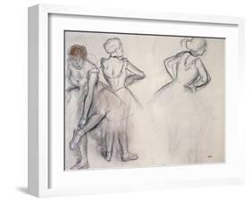 Study of Dancers; Etude De Danseuses-Edgar Degas-Framed Giclee Print