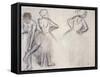 Study of Dancers; Etude De Danseuses-Edgar Degas-Framed Stretched Canvas
