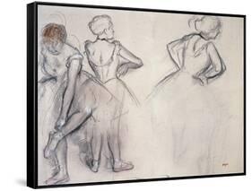 Study of Dancers-Edgar Degas-Framed Stretched Canvas