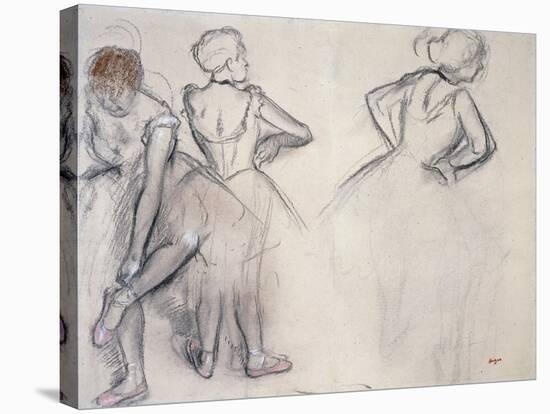 Study of Dancers-Edgar Degas-Stretched Canvas