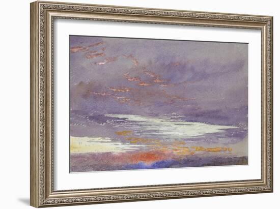 Study of Dawn: Purple Clouds, March 1868-John Ruskin-Framed Giclee Print