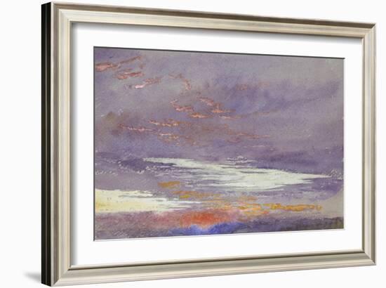 Study of Dawn: Purple Clouds, March 1868-John Ruskin-Framed Giclee Print