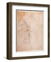 Study of Drapery (Black Chalk on Paper) C.1516 (Verso) (For Recto See 191775)-Michelangelo Buonarroti-Framed Giclee Print