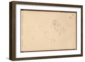 Study of Ducks (Pencil on Paper)-Claude Monet-Framed Giclee Print