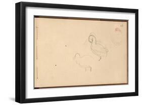 Study of Ducks (Pencil on Paper)-Claude Monet-Framed Giclee Print