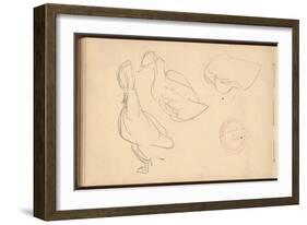 Study of Ducks (Pencil on Paper)-Claude Monet-Framed Giclee Print