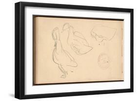 Study of Ducks (Pencil on Paper)-Claude Monet-Framed Giclee Print