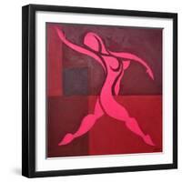 Study of Figure in Cubic Space Pink Version-Guilherme Pontes-Framed Giclee Print