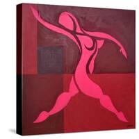 Study of Figure in Cubic Space Pink Version-Guilherme Pontes-Stretched Canvas