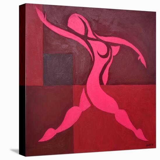 Study of Figure in Cubic Space Pink Version-Guilherme Pontes-Stretched Canvas